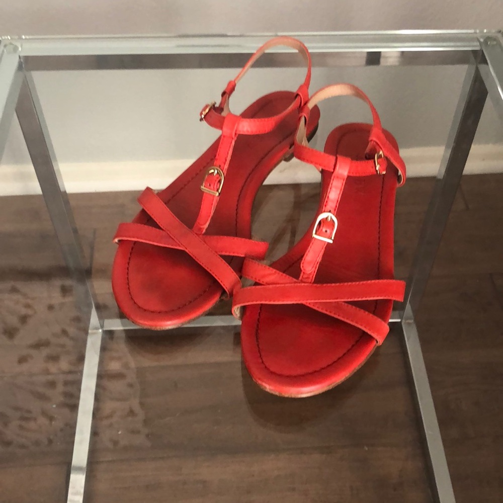 Red J. Crew Sandals